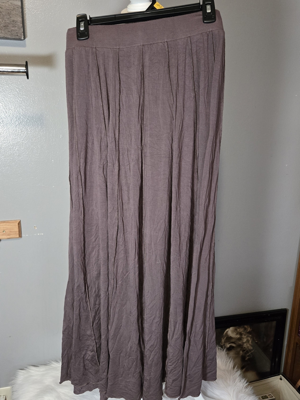 Lapis Pleated Maxi Skirt in Mauve Brown